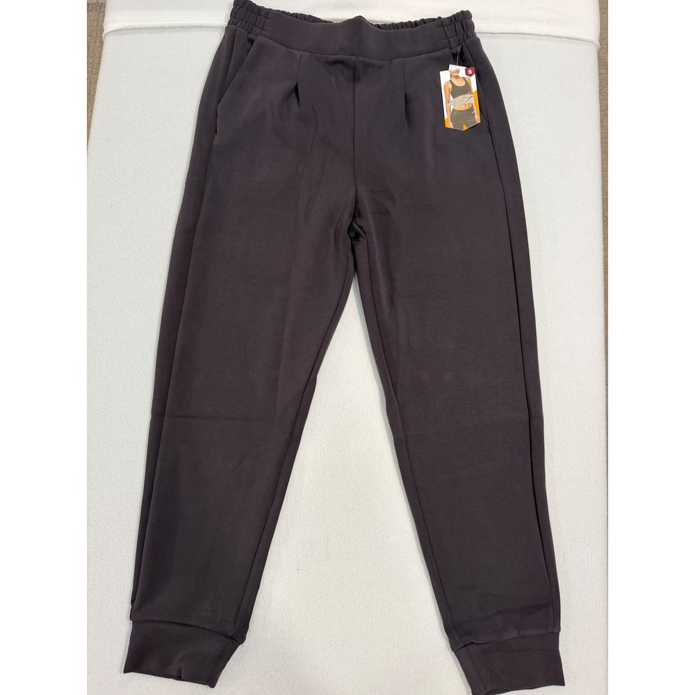 Avia Scuba Pleat Jogger Sandwashed Black Women S 4-6 Recycled Modal Spandex NEW